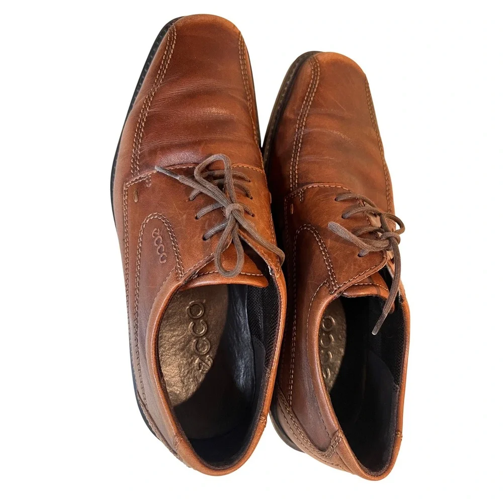 ECCO Mens Brown Leather Lace Up Dress Shoes Size 44